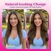 image:imageVe Sunny Seamless Clip ins Human Hair Platinum Blonde Straight 18 InchV2C 3A Natural Light Brown