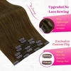 image:imageVe Sunny Seamless Clip ins Human Hair Platinum Blonde Straight 18 InchV2C 3A Natural Light Brown