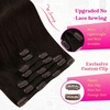image:imageVe Sunny Seamless Clip ins Human Hair Platinum Blonde Straight 18 InchV2D 2 Natural Dark Brown