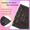 image:imageVe Sunny Seamless Clip ins Human Hair Platinum Blonde Straight 18 InchV2E Smoky Ash Brown