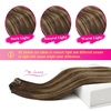 image:imageVe Sunny Seamless Clip ins Human Hair Platinum Blonde Straight 18 InchV3A 4274 Coffee Medium Brown Balayage Blonde