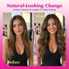 image:imageVe Sunny Seamless Clip ins Human Hair Platinum Blonde Straight 18 InchV3A 4274 Coffee Medium Brown Balayage Blonde