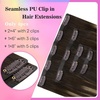 image:imageVe Sunny Seamless Clip ins Human Hair Platinum Blonde Straight 18 InchV3A 4274 Coffee Medium Brown Balayage Blonde