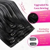 image:imageVe Sunny Seamless Clip ins Human Hair Platinum Blonde Straight 18 InchV3B 1BSliver1B Black Balayage Void Silver