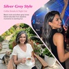 image:imageVe Sunny Seamless Clip ins Human Hair Platinum Blonde Straight 18 InchV3B 1BSliver1B Black Balayage Void Silver