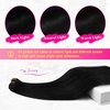 image:imageVe Sunny Seamless Clip ins Human Hair Platinum Blonde Straight 18 InchV3C 1 Jet Black