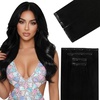 image:imageVe Sunny Seamless Clip ins Human Hair Platinum Blonde Straight 18 InchV3C 1 Jet Black