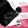 image:imageVe Sunny Seamless Clip ins Human Hair Platinum Blonde Straight 18 InchV3C 1 Jet Black