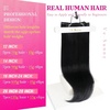image:imageVe Sunny Seamless Clip ins Human Hair Platinum Blonde Straight 18 InchV3C 1 Jet Black