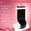 image:imageVe Sunny Seamless Clip ins Human Hair Platinum Blonde Straight 18 InchV3C 1 Jet Black