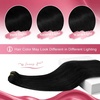 image:imageVe Sunny Seamless Clip ins Human Hair Platinum Blonde Straight 18 InchV3C 1 Jet Black