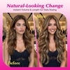 image:imageVe Sunny Seamless Clip ins Human Hair Platinum Blonde Straight 18 InchV3D P427 Espresso Caramel Swirl