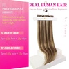 image:imageVe Sunny Seamless Clip ins Human Hair Platinum Blonde Straight 18 InchV3D P427 Espresso Caramel Swirl