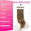 image:imageVe Sunny Seamless Clip ins Human Hair Platinum Blonde Straight 18 InchV3D P427 Espresso Caramel Swirl