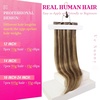 image:imageVe Sunny Seamless Clip ins Human Hair Platinum Blonde Straight 18 InchV3D P427 Espresso Caramel Swirl