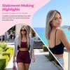 image:imageVe Sunny Seamless Clip ins Human Hair Platinum Blonde Straight 18 InchV3F P860 Midnight Frost Blonde