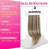 image:imageVe Sunny Seamless Clip ins Human Hair Platinum Blonde Straight 18 InchV3F P860 Midnight Frost Blonde
