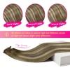 image:imageVe Sunny Seamless Clip ins Human Hair Platinum Blonde Straight 18 InchV3G 3822 Olive Brown Roots to Blonde Mix