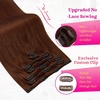 image:imageVe Sunny Seamless Clip ins Human Hair Platinum Blonde Straight 18 InchV4A 30 Warm Copper Red Brown