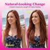 image:imageVe Sunny Seamless Clip ins Human Hair Platinum Blonde Straight 18 InchV4A 30 Warm Copper Red Brown
