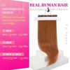 image:imageVe Sunny Seamless Clip ins Human Hair Platinum Blonde Straight 18 InchV4B 350 Orange Copper
