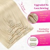 image:imageVe Sunny Seamless Clip ins Human Hair Platinum Blonde Straight 18 InchV5A 60 Moonlit Platinum Glow