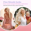 image:imageVe Sunny Seamless Clip ins Human Hair Platinum Blonde Straight 18 InchV5A 60 Moonlit Platinum Glow
