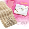 image:imageVe Sunny Seamless Clip ins Human Hair Platinum Blonde Straight 18 InchV5B P1060 Morning Sun on Sand