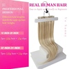 image:imageVe Sunny Seamless Clip ins Human Hair Platinum Blonde Straight 18 InchV5B P1060 Morning Sun on Sand