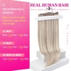 image:imageVe Sunny Seamless Clip ins Human Hair Platinum Blonde Straight 18 InchV5B P18A613 Powder Snow Blonde Highlight