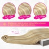image:imageVe Sunny Seamless Clip ins Human Hair Platinum Blonde Straight 18 InchV5C P1622 Amber Glow Highlights