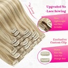 image:imageVe Sunny Seamless Clip ins Human Hair Platinum Blonde Straight 18 InchV5C P1622 Amber Glow Highlights