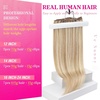image:imageVe Sunny Seamless Clip ins Human Hair Platinum Blonde Straight 18 InchV5C P18613 Honeyed Blonde Highlight