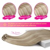 image:imageVe Sunny Seamless Clip ins Human Hair Platinum Blonde Straight 18 InchV5C P18613 Honeyed Blonde Highlight