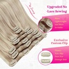 image:imageVe Sunny Seamless Clip ins Human Hair Platinum Blonde Straight 18 InchV5C P18613 Honeyed Blonde Highlight