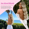 image:imageVe Sunny Seamless Clip ins Human Hair Platinum Blonde Straight 18 InchV6B SUN Arctic Haze Blonde