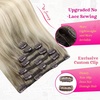 image:imageVe Sunny Seamless Clip ins Human Hair Platinum Blonde Straight 18 InchV6B SUN Arctic Haze Blonde