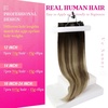image:imageVe Sunny Seamless Clip ins Human Hair Platinum Blonde Straight 18 InchV7A 1B427 Natural Black Ombre Brown Balayage Blonde