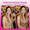 image:imageVe Sunny Seamless Clip ins Human Hair Platinum Blonde Straight 18 InchV7A 1B427 Natural Black Ombre Brown Balayage Blonde