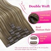 image:imageVe Sunny Seamless Clip ins Human Hair Platinum Blonde Straight 18 InchV7B 8228 Light Brown Ombre Balayage Blonde
