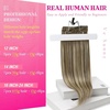 image:imageVe Sunny Seamless Clip ins Human Hair Platinum Blonde Straight 18 InchV7B 8228 Light Brown Ombre Balayage Blonde
