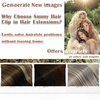 image:imageVe Sunny Seamless Clip ins Human Hair Platinum Blonde Straight 18 InchY1 P2760 Sunlit Honey Highlights
