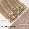 image:imageVe Sunny Seamless Clip ins Human Hair Platinum Blonde Straight 18 InchY1 P2760 Sunlit Honey Highlights
