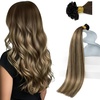 image:imageSunny Hair 22 Inch U Tip Hair Extensions Human Hair Dark Brown Balayage