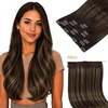 image:imageSunny Hair Clip in Hair Extensions Real Human Hair Balayage 120g