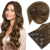 image:imageSunny Hair Clip in Hair Extensions Real Human Hair Balayage Caramel Blonde