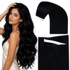 image:imageSunny Hair Tape in Weft Hair Extensions Human Hair 1 Jet Black 18 InchGUTP1 Jet Black
