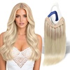 image:imageSunny Hair Wire Hair Extensions Real Human Hair Adjustable Line HairpieceB2 182260 Ash Blonde with Rose Tones Ombre