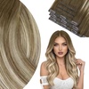 image:imageVe Sunny Genius Human Hair Extensions Clip ins Balayage 14 InchW3A 3822 Olive Brown Ombre Balayage Blonde
