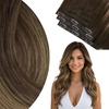 image:imageVe Sunny Genius Human Hair Extensions Clip ins Balayage 14 InchW4A 4274 Medium Brown Balayage